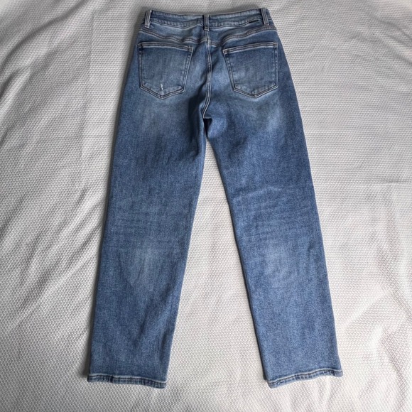 Socialthreads x Risen Jeans Women's 5/27 Blue Distressed Cropped Wide Leg Jeans - Picture 8 of 8